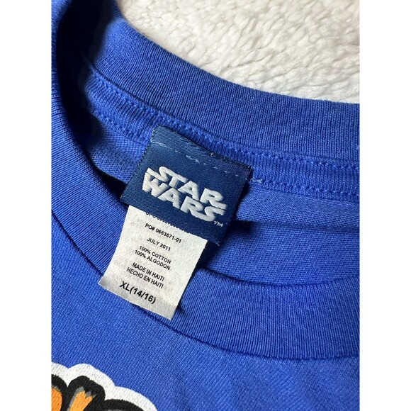 Boys STAR WARS Darth Vader “Dad’s Little Trouble Maker” Sz XL Blue T-shirt - Picture 5 of 7